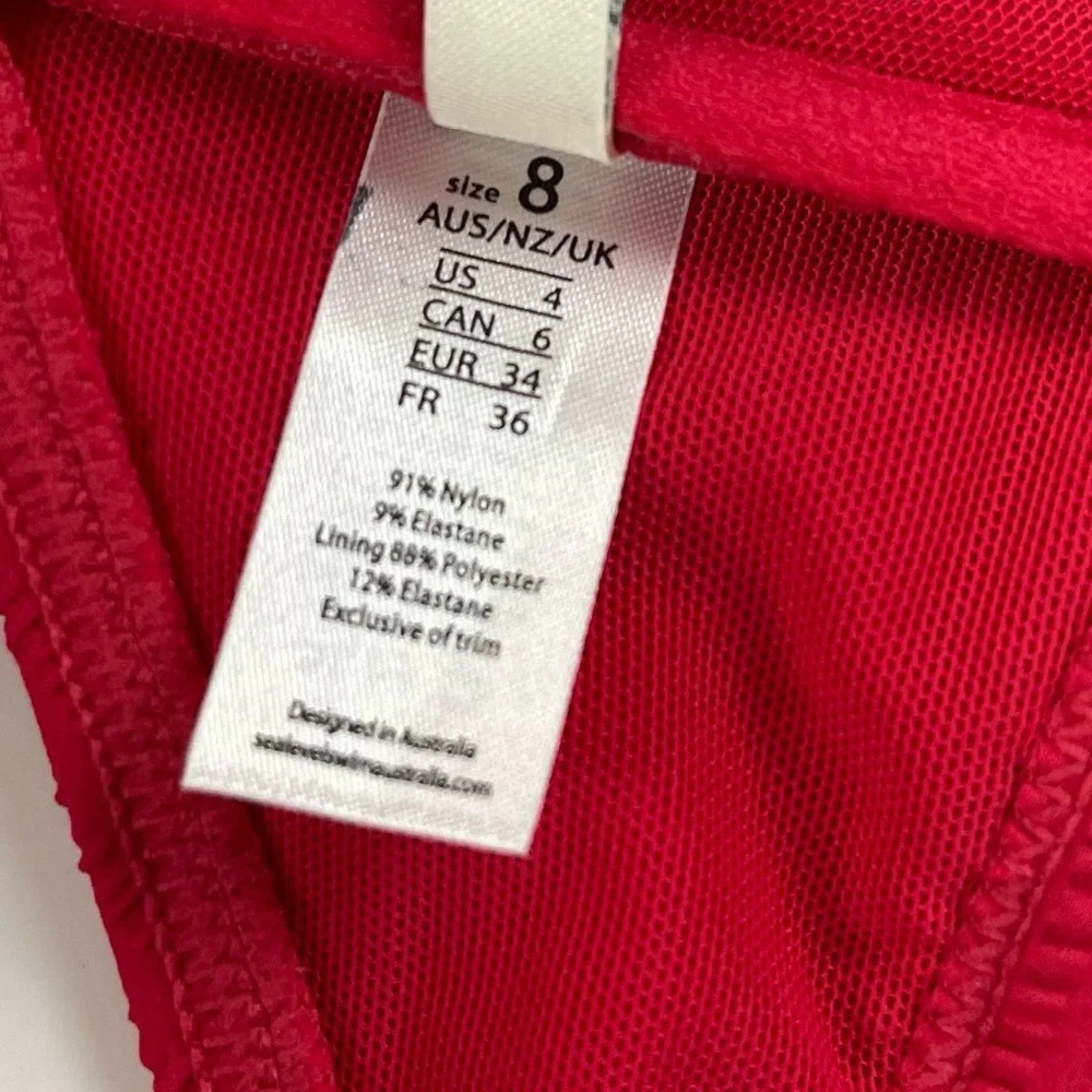 New Sea Level Swim Bikini Top Women’s Size 4 Us Red Underwire Bralette Nwot View 4